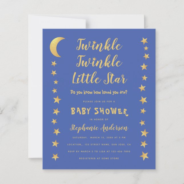 Papier Invitation au Baby shower Budget Little Star Twink (Devant)