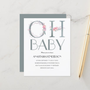 Papier Invitation au Baby shower budgétaire.