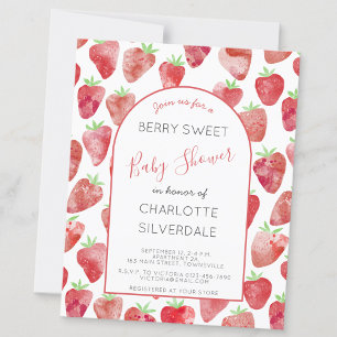 Papier Invitation au Baby shower de fraise budgétaire