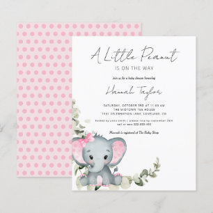Papier Invitation au Baby shower des filles éléphantes du