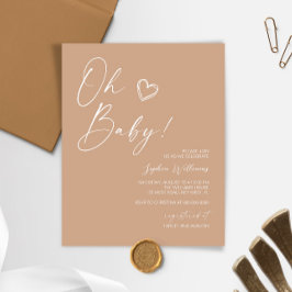 Papier Invitation au Baby shower minimaliste neutre du bu