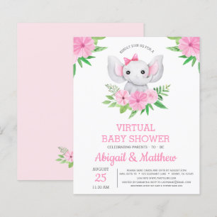Papier Invitation au Baby shower virtuel de BUDGET Elepha