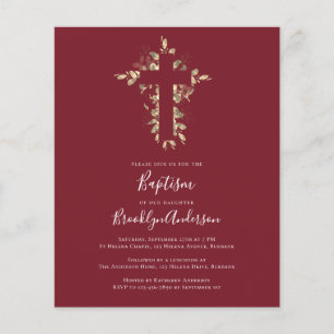 Papier Invitation au baptême budgétaire   Eucalyptus roug