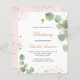 Papier Invitation au blush d'eucalyptus