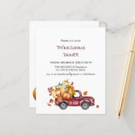 Papier Invitation au dîner Budget/Citrouille/Thanksgiving