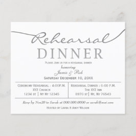 Papier Invitation au dîner de répétition argent budget