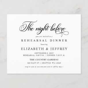 Papier Invitation au dîner de répétition la veille du bud
