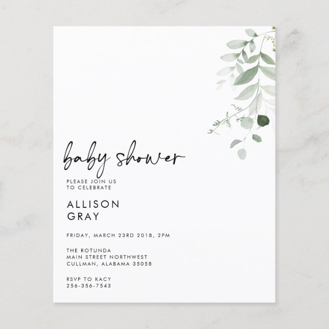 Papier Invitation baby shower (Devant)