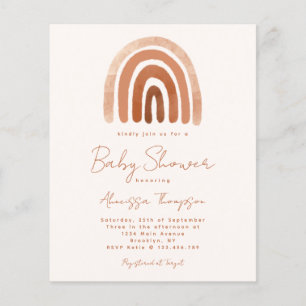Papier Invitation Baby shower arc-en-ciel Boho Budget