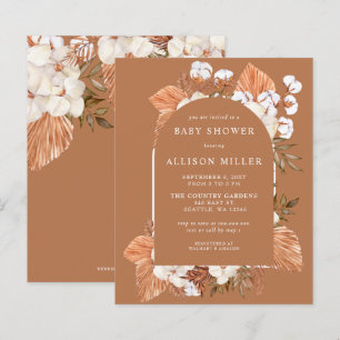 Papier Invitation Baby shower Arché Pampas Budget
