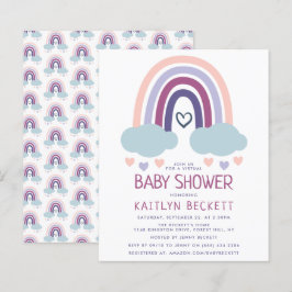 Papier Invitation Baby shower Budget Little Rainbow