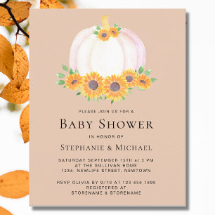 Papier Invitation Baby shower Citrouille Budget Couples
