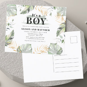 Papier Invitation Baby shower d'aquarelle Jungle Safari
