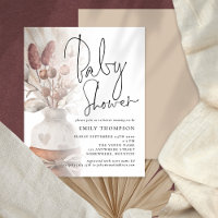 Invitation Baby shower de script de graminées Pamp