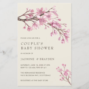 Papier Invitation Baby shower des jeunes filles florales 