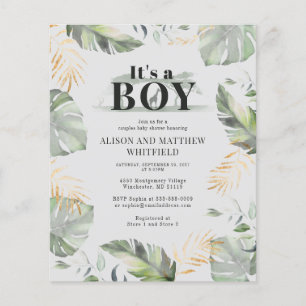 Papier Invitation Baby shower Safari Jungle Botanique