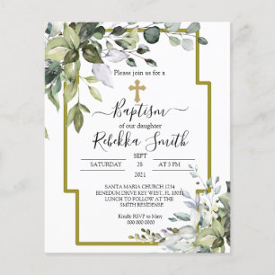 Papier Invitation Baptême Budget Vert
