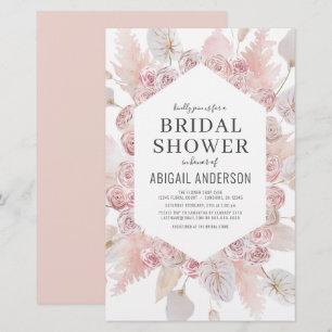 Papier Invitation Boho Blush Rose Bridal Shower Budget