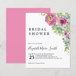 Papier Invitation Boho Floral Rose Budget Douche nuptiale