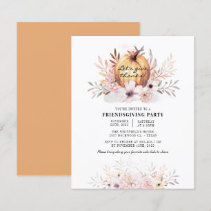 Papier Invitation botanique Citrouille d'action d'argent