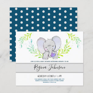 Papier Invitation Budget Baby shower Elephant