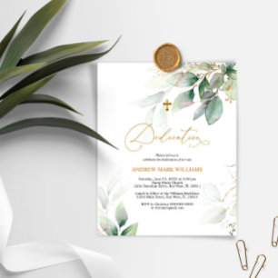 Papier Invitation Budget Eucalyptus & Gold Dedication