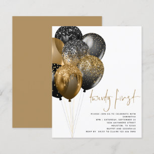 Papier Invitation Budget Gold Black Balloons 21e partie