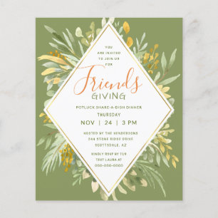 Papier Invitation Budget Or Friendsgiving
