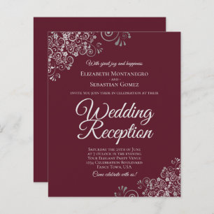 Papier Invitation BUDGET Réception de mariage Argent et B