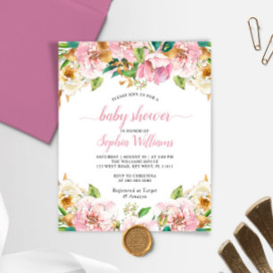Papier Invitation Budget Rose & Gold Baby shower