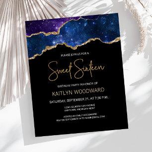 Papier Invitation Budget Starry Agate Or Doré Foncé Douce