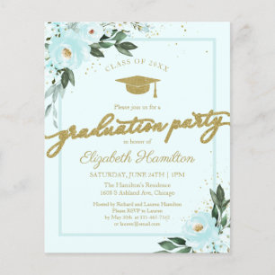 Papier Invitation budgétaire High School Grad Party Flora