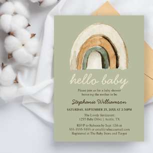 Papier Invitation budgétaire pour Baby Shower Bohème Arc-