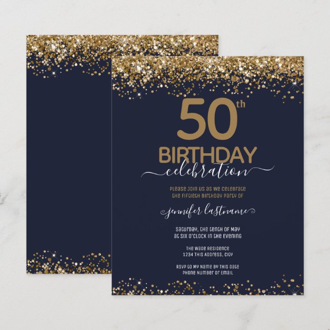 Papier Invitation budgétaire pour le 50e anniversaire de  (Devant / Derrière)