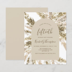 Papier Invitation d'anniversaire 50 ans Budget Boho avec