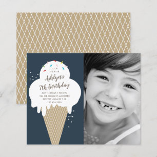 Papier Invitation d'anniversaire pour enfants à cône de g
