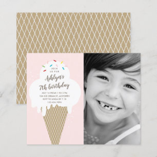 Papier Invitation d'anniversaire pour enfants à cône de g