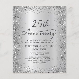 Papier Invitation de 25e anniversaire de mariage Budget A