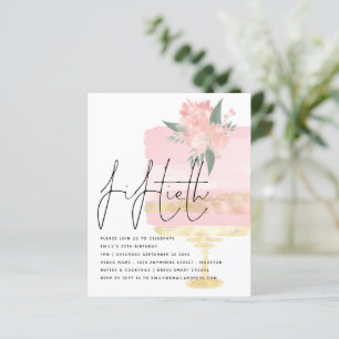 Papier Invitation de 50e partie de gâteau d'anniversaire 