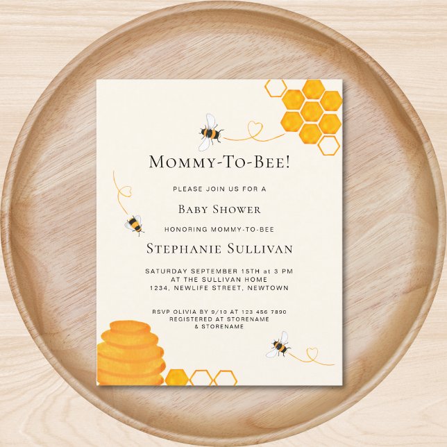Papier Invitation de Baby Shower Budget Bee (Créateur téléchargé)
