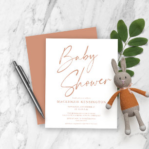 Papier Invitation de Baby shower de script simple de Terr