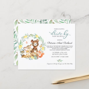 Papier Invitation de baby shower économique sur Woodland 
