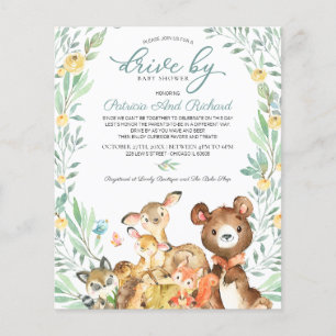 Papier Invitation de baby shower économique sur Woodland
