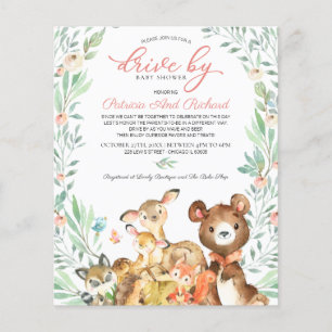 Papier Invitation de baby shower économique sur Woodland 