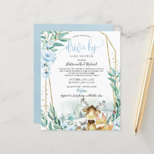 Papier Invitation de baby shower économique sur Woodland