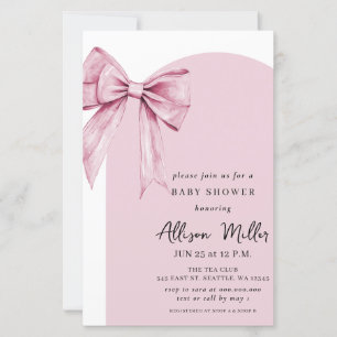 Papier Invitation de baby shower fille arc-en-ciel rose C