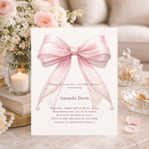 Papier Invitation de Baby Shower Mariage perles ivoire ru