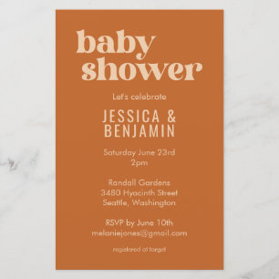 Papier Invitation de baby shower moderne et mignonne en t