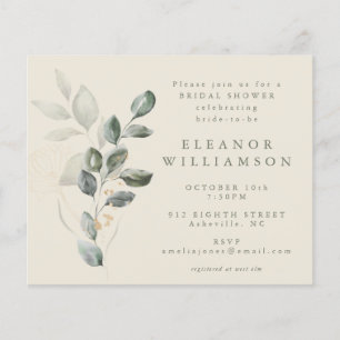 Papier Invitation de Baby Shower Rustique et Verdoyant à 
