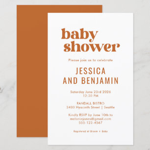 Papier Invitation de Baby Shower Terracotta Bohème Chic à